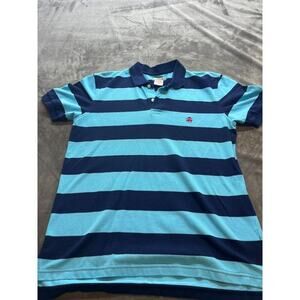 BROOKS BROTHERS 346 Men Adult LARGE Short Sleeve Stripe Slim Fit Casual polo‎